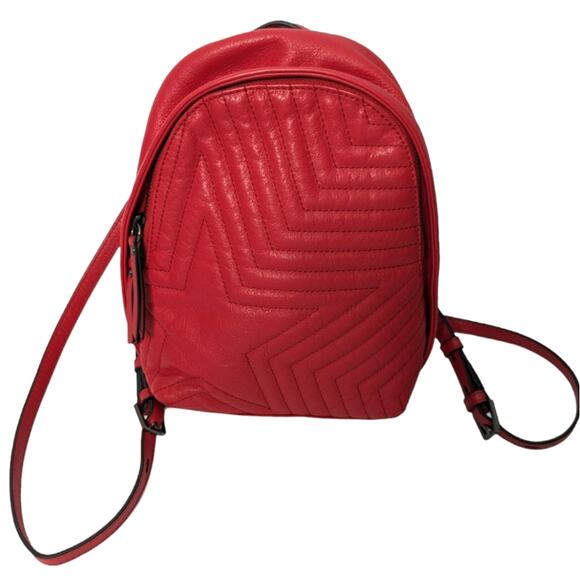 Botkier Red Quilted Leather Star Moto Mini Backpack Crossbody Bag - Picture 1 of 11